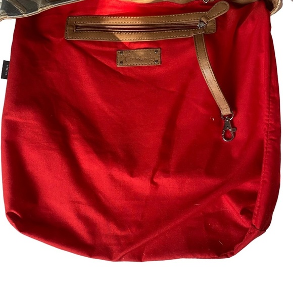 Kate Landry Silver Zebra Print Woven Tote with Chain and Leather Straps - Picture 8 of 14